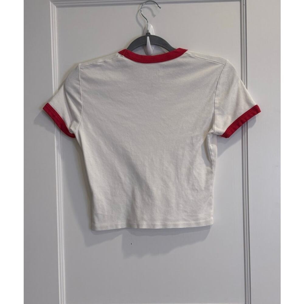 Full Tilt Size Medium Red Bow Crop Tee - Picture 3 of 3
